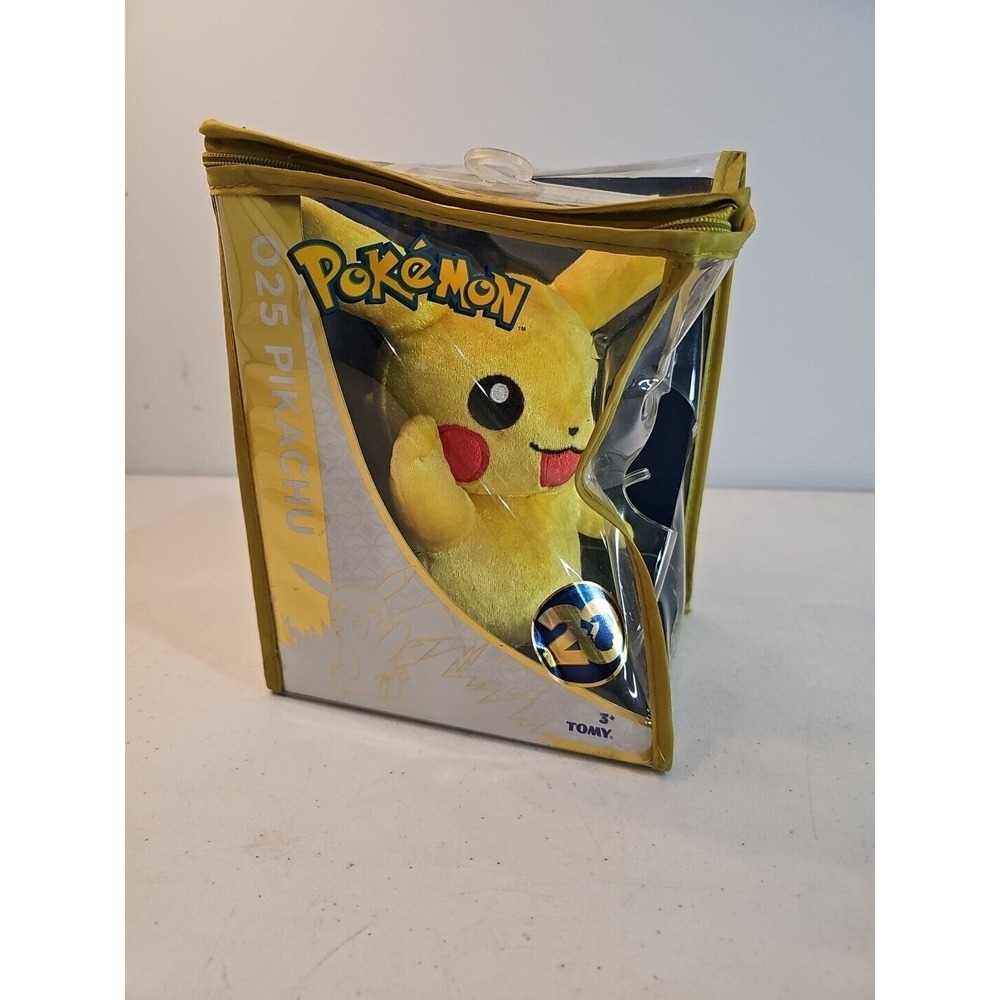 Pokemon 20th Anniversary 025 Pikachu Plush Toy w/ Zipper Bag Protector (NEW)